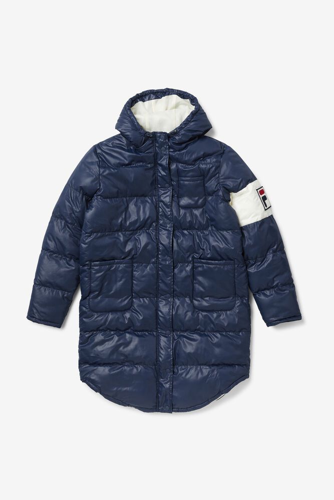 Fila Naisten Takki Luisa Quilted Puffer Coat Laivastonsininen - GFTJ-39274